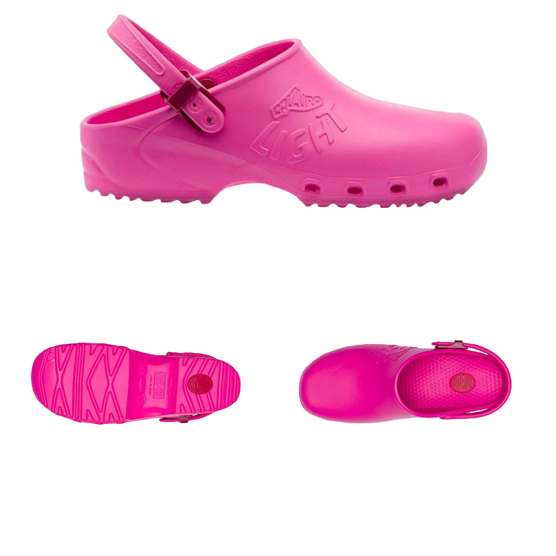 Zoccoli Sanitari Professionali Rosa – Calzuro Light, Cinturino Regolabile | Cod. 8249