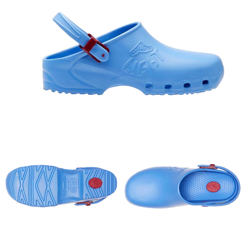 Zoccoli Sanitari Professionali Azzurro – Calzuro Light, Cinturino Regolabile | Cod. 8248