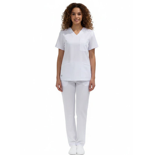 Divisa Sanitaria Donna Elasticizzata Bianca – B9148