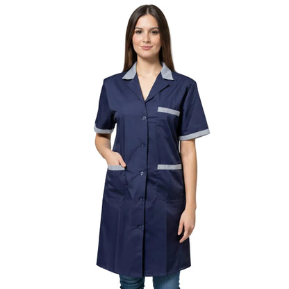Camice da Lavoro Donna Blu Scuro – Alimentari, Colf, Maestra Asilo | Cod. 240226