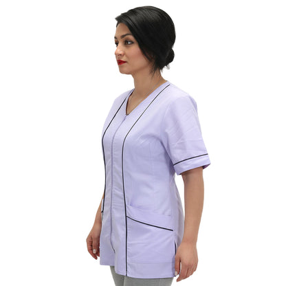 Casacca da Lavoro Donna con Zip - Glicine Mezza Manica | Cod. 1506