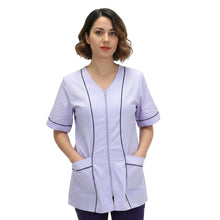 Lade das Bild in den Galerie-Viewer, Camice da lavoro,casacca zip glicine MM Cod:1506
