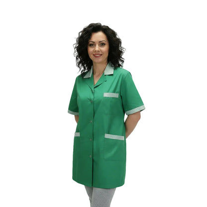 Casacca da Lavoro Donna Verde con Profilo - Mezza Manica | Cod. 7708