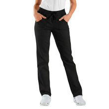 Lade das Bild in den Galerie-Viewer, Pantalone da lavoro nero con laccio ed elastico,unisex cod:7821
