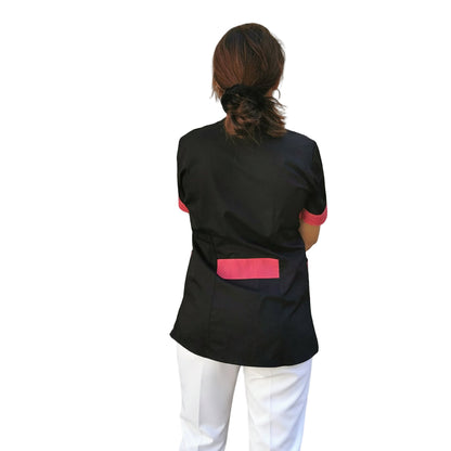 Casacca da Lavoro Donna Modello Beauty – Nero con Inserto Fuchsia | Cod. 290720