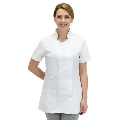 Casacca da Lavoro Donna Slim Fit Bianca - Modello Londinese | Cod. 7050
