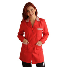 Lade das Bild in den Galerie-Viewer, Camice da lavoro,casacca donna rosso con profilo ML cod:7562

