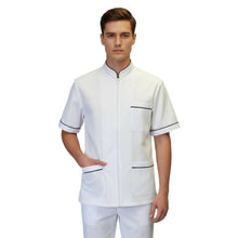 Lade das Bild in den Galerie-Viewer, Camici da Lavoro Uomo,bianco con Zip, da Laboratorio,medicale,per Cucina,Casacca da Lavoro COD: 25052
