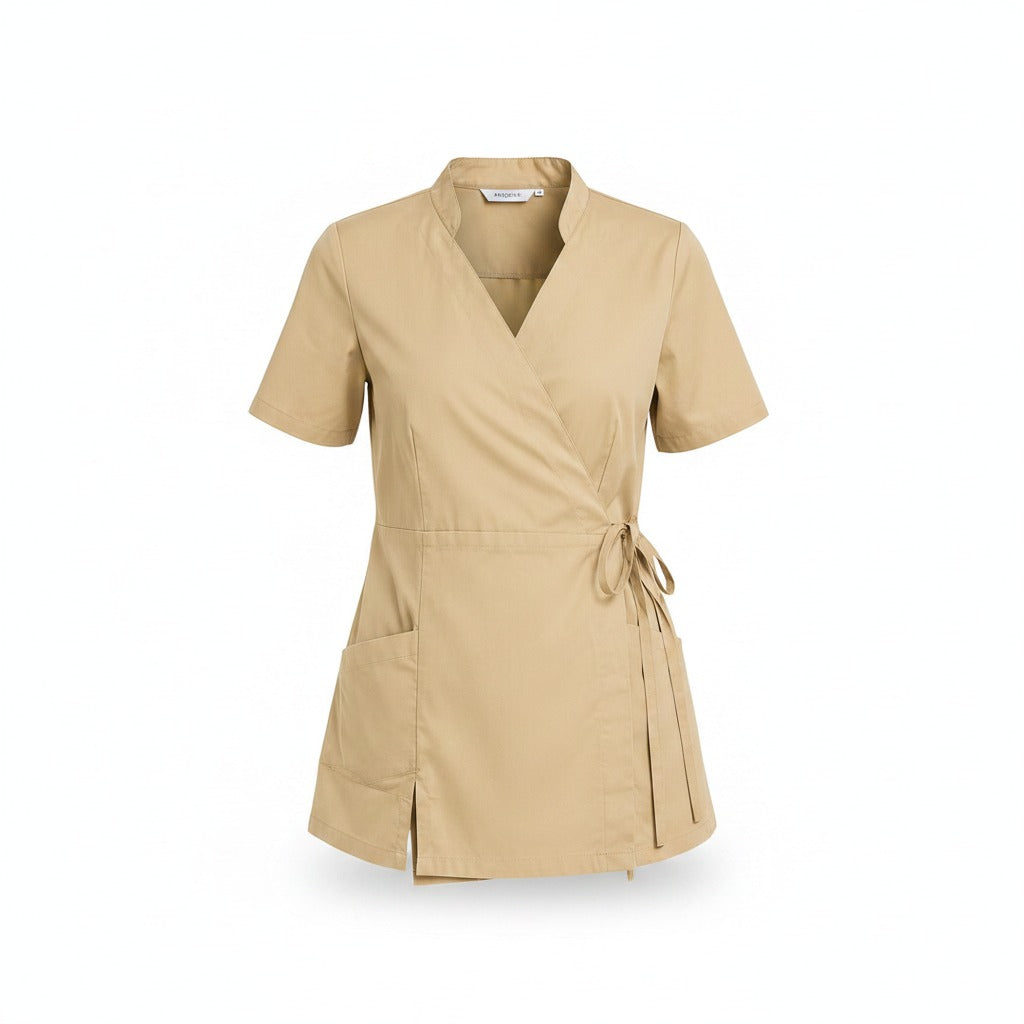Kimono donna beige per estetista e parrucchiera beige – Cod. 1222
