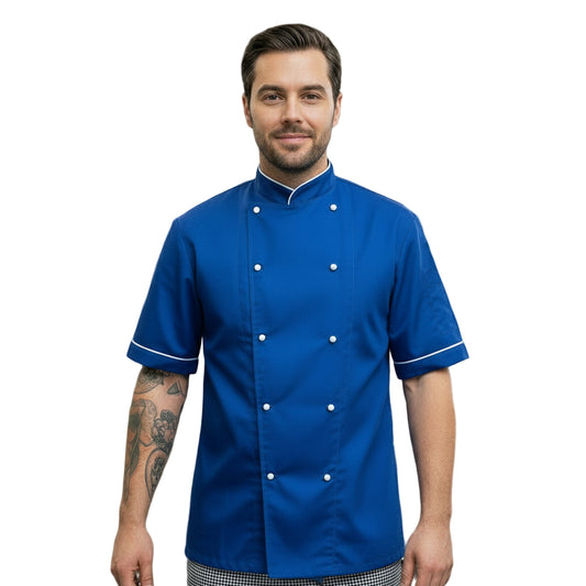 Giacca da Cuoco Blu Royal – 100% Cotone Made in Italy | Cod. 0926