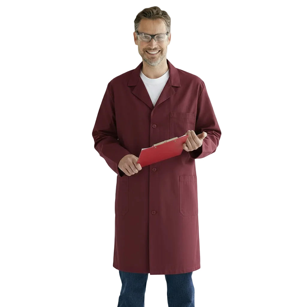 Camice da Lavoro Uomo Bordeaux - Multiuso, Martingala, Idrorepellente, 2 Tessuti | Cod. 99993