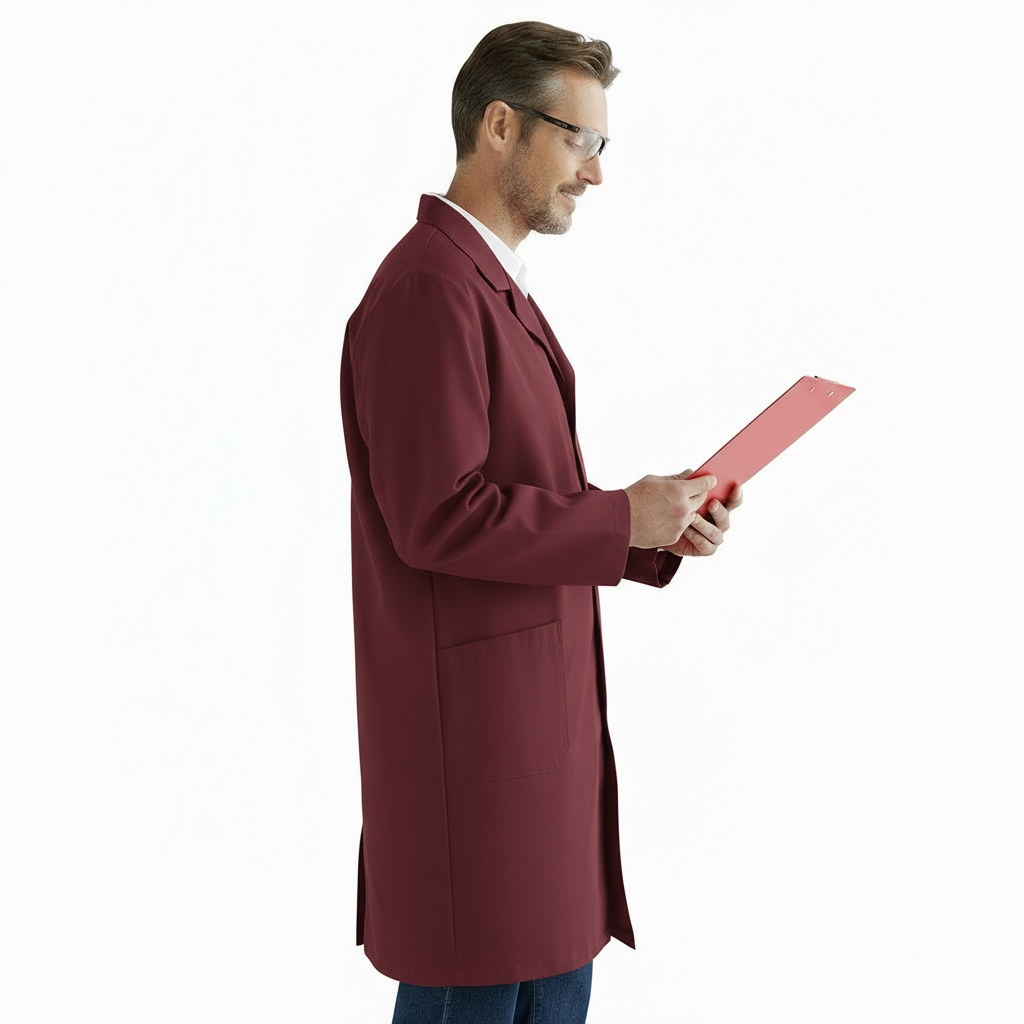 Camice da Lavoro Uomo Bordeaux - Multiuso, Martingala, Idrorepellente, 2 Tessuti | Cod. 99993