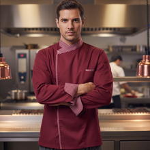 Lade das Bild in den Galerie-Viewer, Giacca chef "cook" bordeaux con automatici cod:7753
