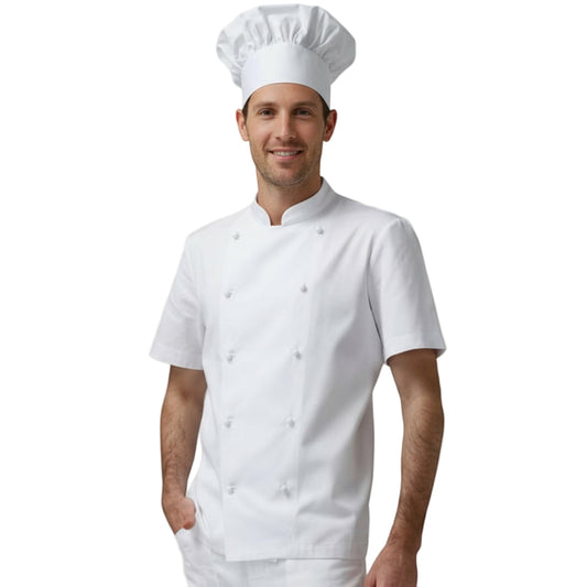 Giacca da Cuoco Mezza Manica Bianca 100% Cotone – Cuochi, Panettieri, Pasticcieri | Cod. 30922