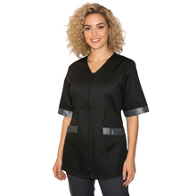 Lade das Bild in den Galerie-Viewer, Casacca zip nero MM con inserto laminato Cod: 2806
