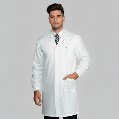Camice da Laboratorio Uomo 100% Cotone Pesante – Bottoni Automatici, 3 Tasche | Cod. 26922