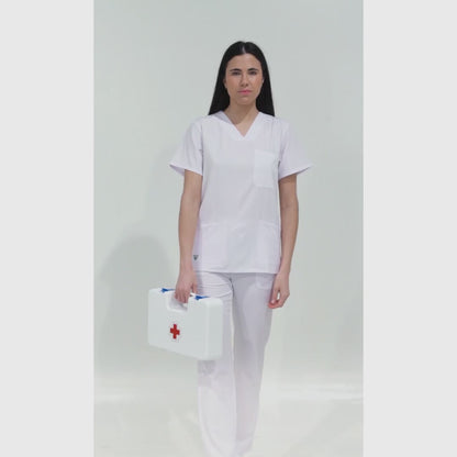 Divisa Sanitaria Donna Elasticizzata Bianca – B9148