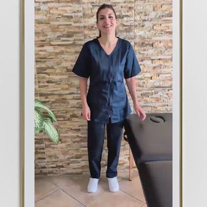 Divisa da lavoro donna con cerniera blu scuro codice 1612