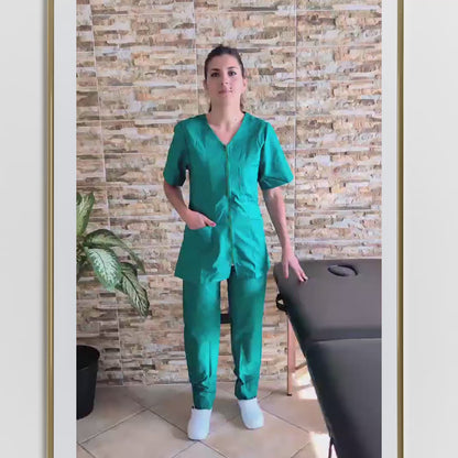 Divisa da lavoro con zip verde cod: 8323