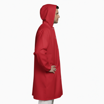 Camice da Macellaio con Cappuccio Rosso – No-Stiro, Idrorepellente, Taglia Unica | Cod. 80227