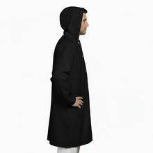 Lade das Bild in den Galerie-Viewer, Camice da Macellaio con Cappuccio Nero – No-Stiro, Idrorepellente, Taglia Unica | Cod. 80224
