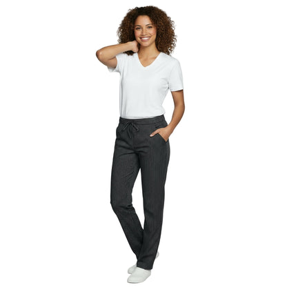 Pantaloni da Cuoco Nero Gessato Regular Fit – Unisex | Cod. 8944