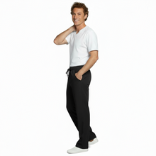 Lade das Bild in den Galerie-Viewer, Pantalone da lavoro nero con laccio ed elastico,unisex cod:7821
