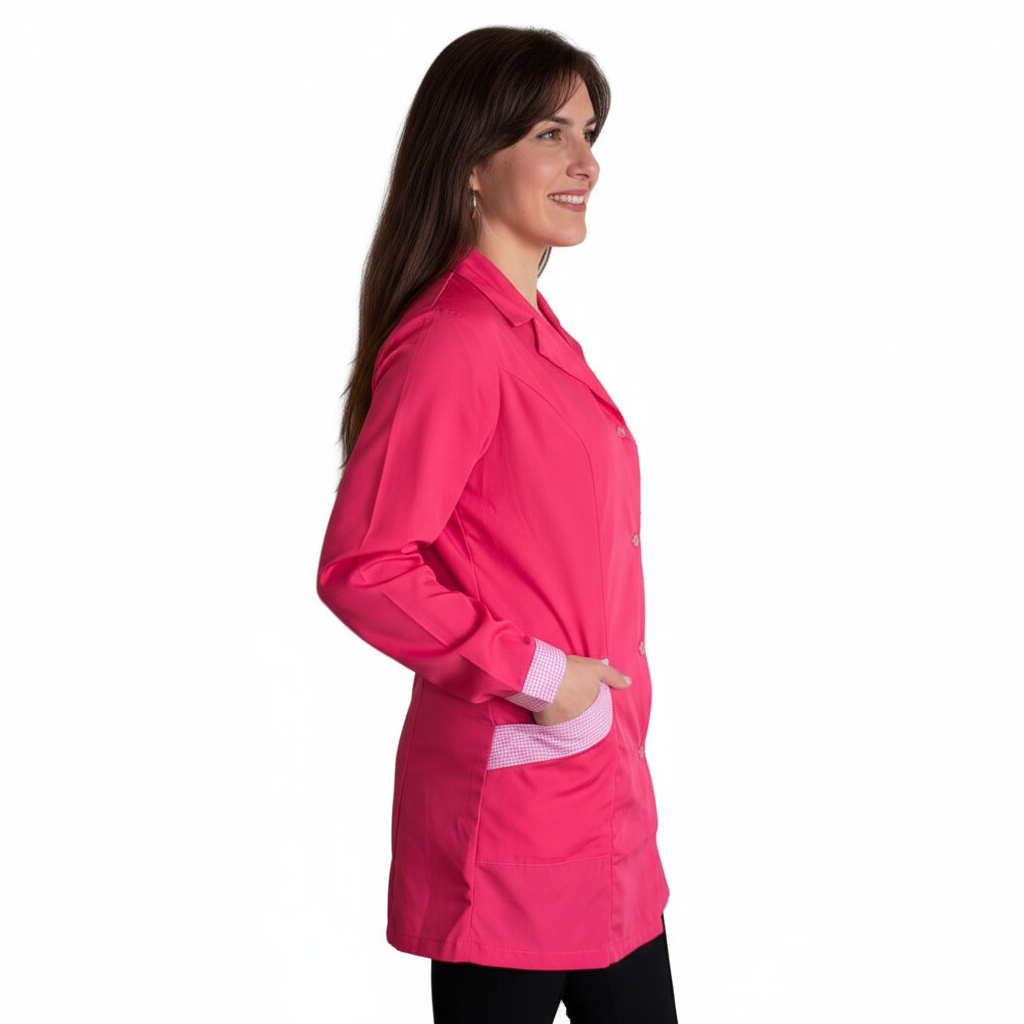 Casacca da Lavoro Donna Slim Fit Fucsia - Modello Antonella Manica Lunga | Cod. 0211