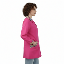 Lade das Bild in den Galerie-Viewer, Camice da lavoro donna,casacca slim, "fuchsia inserto smile" cod: 13121

