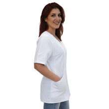Lade das Bild in den Galerie-Viewer, Camice da lavoro,casacca con zip bianco MM cod: 7043
