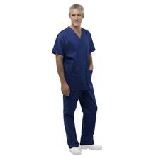 Lade das Bild in den Galerie-Viewer, Divisa da lavoro,completa,unisex,scollo V "blu scuro" cod: 8354
