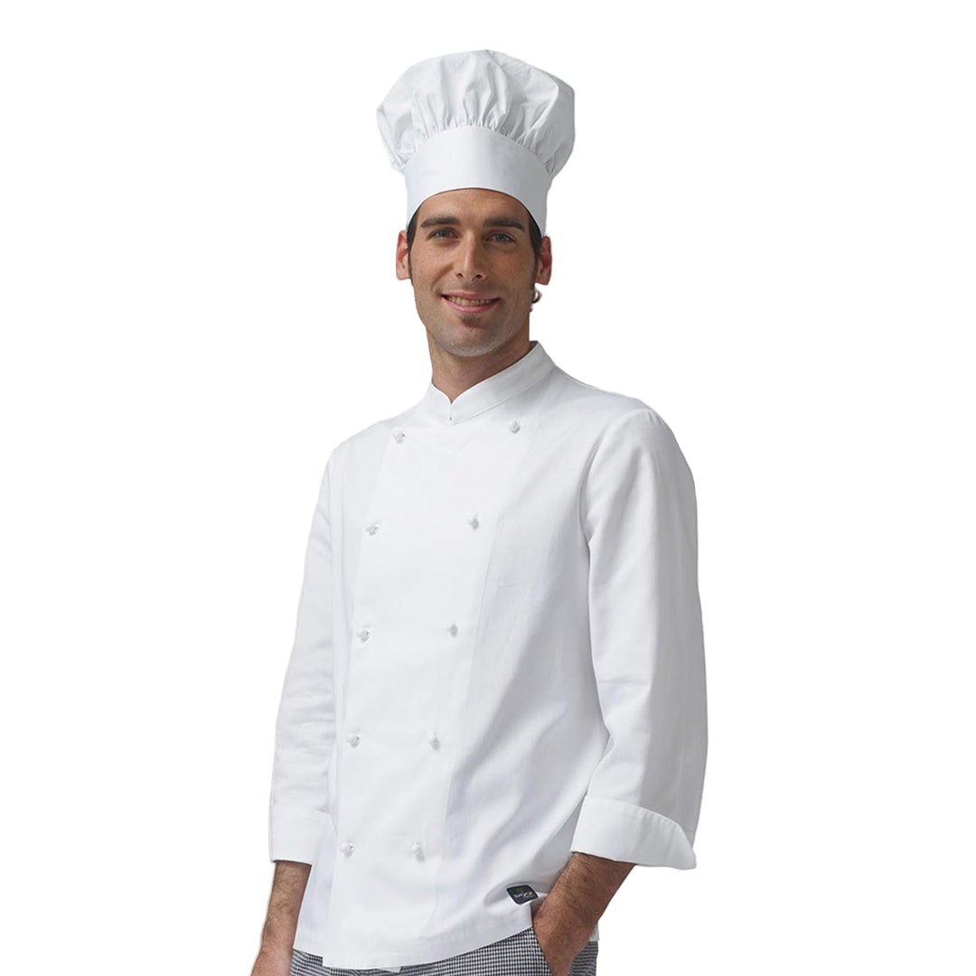 Jaleca de Cozinheiro Master Branca - Manga Comprida, Gola Coreana, Botões Amovíveis | Cód. 7845