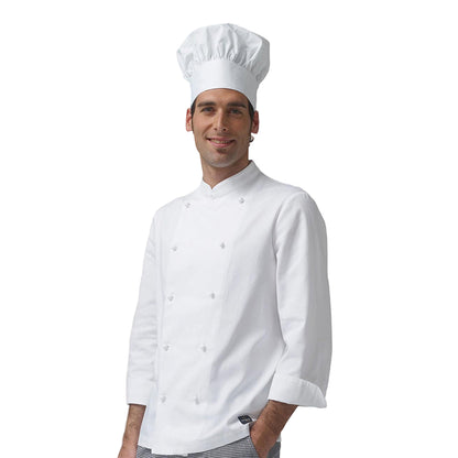 Jaleca de Cozinheiro Master Branca - Manga Comprida, Gola Coreana, Botões Amovíveis | Cód. 7845