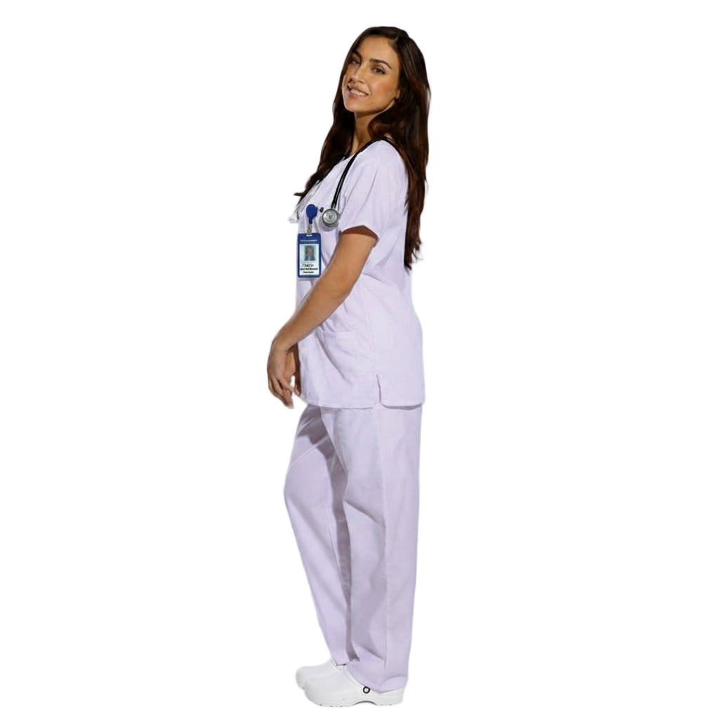 Divisa da lavoro,completa,unisex,collo V "bianco" cod: 8378