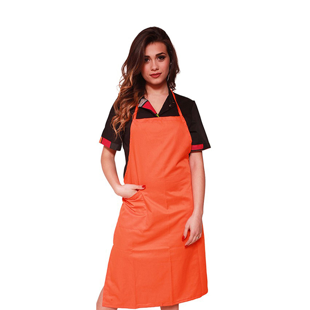 Grembiule con Pettorina Arancio – 100% Cotone, Lacci Lunghi | Cod. 8099