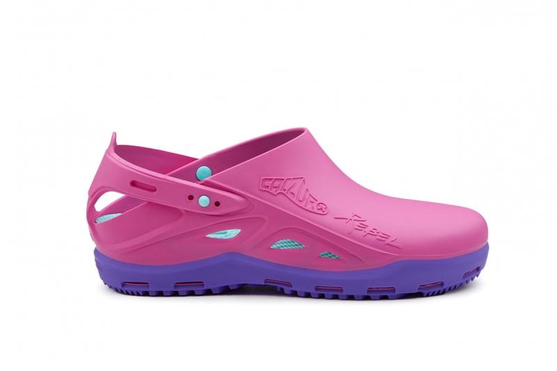 Zoccoli Sanitari Calzuro REBEL® Bicolore Rosa-Viola – Autoclavabili, Antistatici, T-CLOSE | Cod. 70825