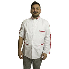 Lade das Bild in den Galerie-Viewer, Casacca,camice da lavoro uomo bianco con profilo ML cod: 8002
