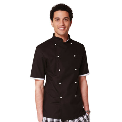 Giacca Cuoco Light Nera - Mezza Manica, 100% Cotone, Antistiro | Cod. 7693