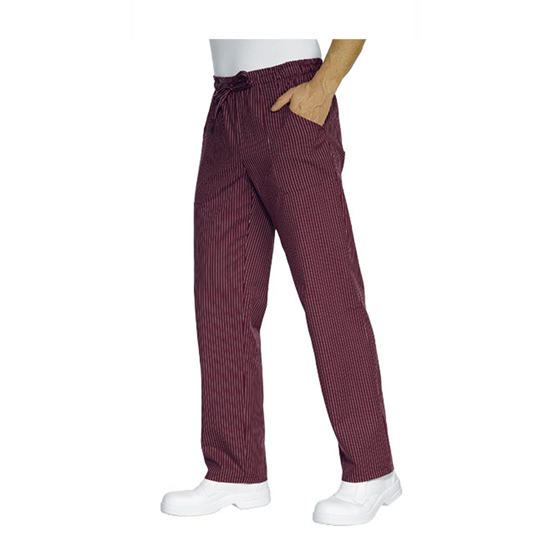 Pantaloni da Cuoco Rigati Bordeaux Regular Fit – Unisex | Cod. 7906