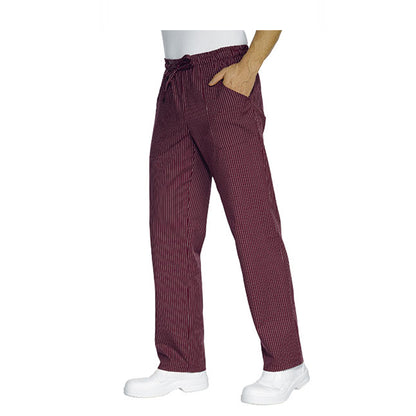 Pantaloni da Cuoco Rigati Bordeaux Regular Fit – Unisex | Cod. 7906