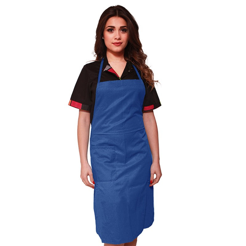 Grembiule con Pettorina Blu – 100% Cotone, Lacci Lunghi | Cod. 8100
