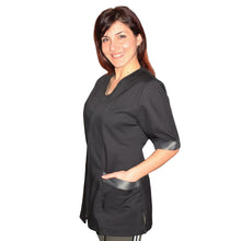 Lade das Bild in den Galerie-Viewer, Casacca zip nero MM con inserto laminato Cod: 2806
