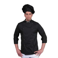 Lade das Bild in den Galerie-Viewer, Giacca chef "cutlery" NERO cod:0377

