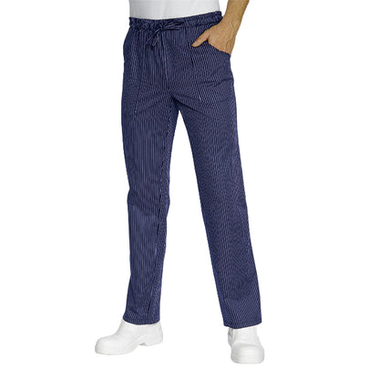 Pantaloni da Cuoco Rigati Blu Regular Fit – Unisex | Cod. 7822