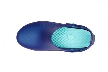 Zoccoli Sanitari Calzuro REBEL® Bicolore Blue Metal-Bianco – Autoclavabili, Antistatici, T-CLOSE | Cod. 70823