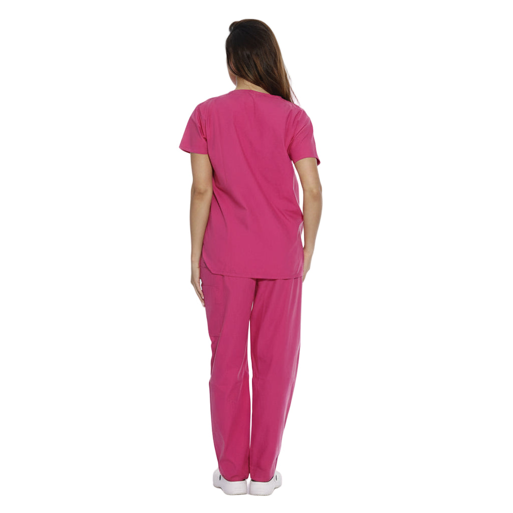 Divisa da lavoro,completa,da donna,scollo  V "Fuchsia" cod: 8347