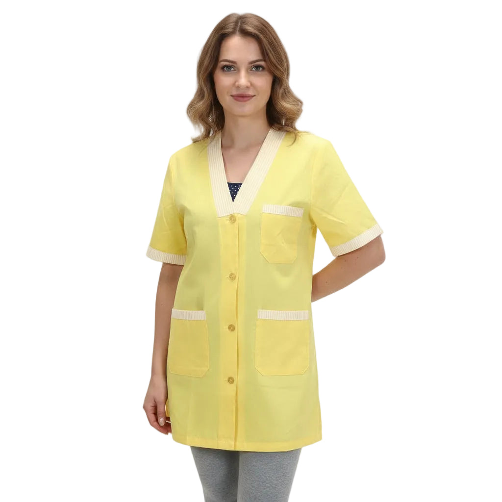 Camice da lavoro,casacca donna MM "giallo" cod: 7258