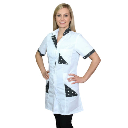Camice da Lavoro Donna Slim-Fit Bianco con Inserti - Made in Italy