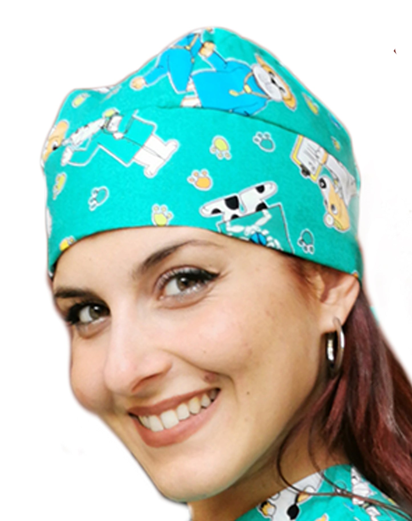 Bandana da Lavoro Fantasia Fumetto Verde in Cotone - Cod 3766