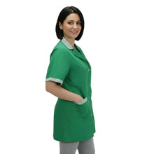 Lade das Bild in den Galerie-Viewer, Camice da lavoro donna, casacca verde con profilo MM cod: 7708
